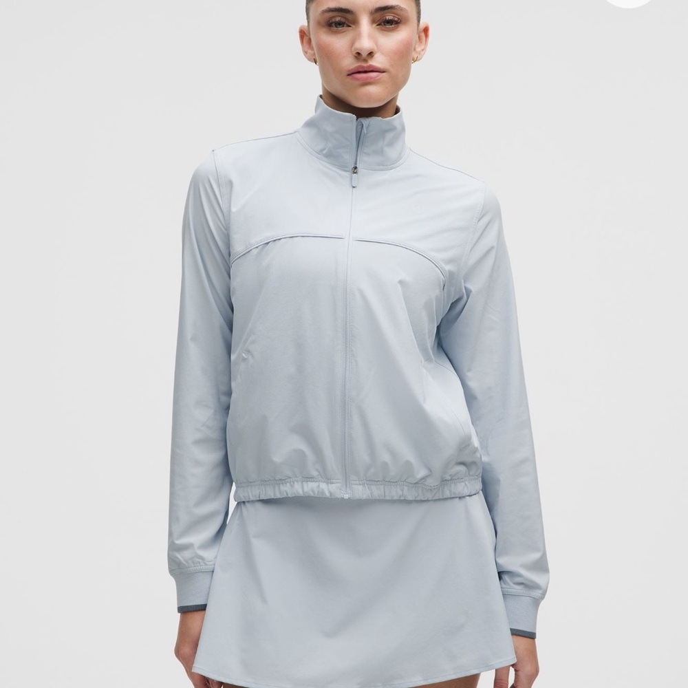 Lululemon court rival tennis track jacket starch blue/ solar gray